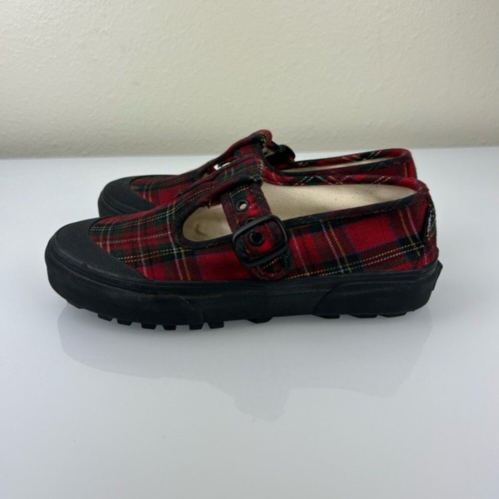 VANS Red Tartan Plaid MaryJane Sneakers Size 6.5 Women’s 5 Men’s - Picture 2 of 16